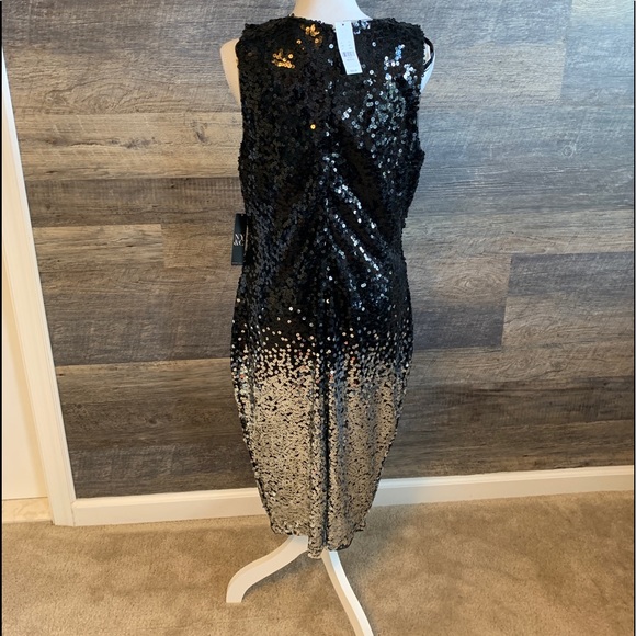Black and Silver Sequins Party Dress - Picture 4 of 5
